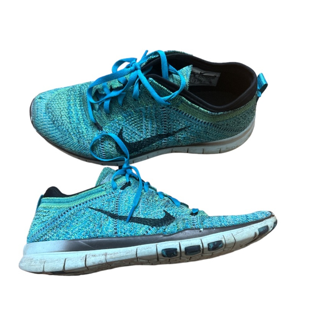 NIKE FREE TR FLyknit Women’s 9 Running Shoes Athletic Trainers Blue Turquoise